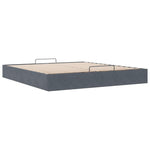 Ottoman Bed Frame No Mattress Dark Grey Super King Velvet - Bargainia.com - 