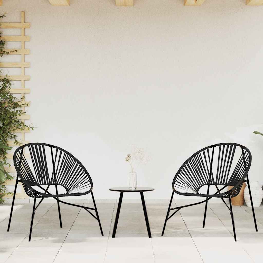Outdoor Patio 3pcs Poly Rattan Garden Lounge Set With 2 Chairs & Table Furniture - Bargainia.com - 