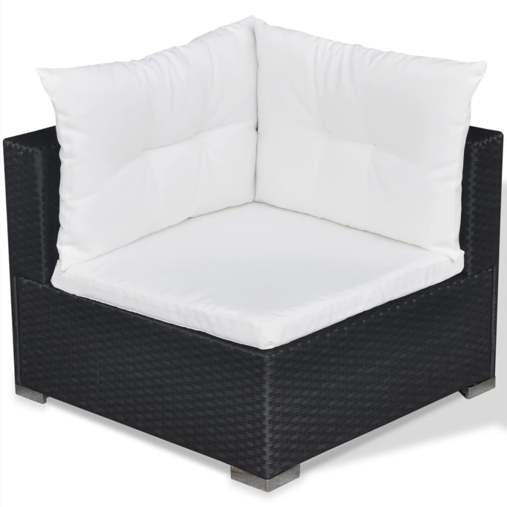 Outdoor Patio 5 Piece Poly Rattan Garden Furniture Lounge Set Corner Sofa With Cushions - Bargainia.com - 8718475503453 - 42740