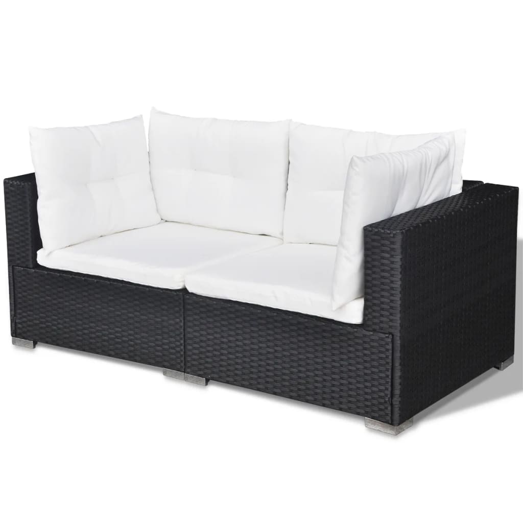 Outdoor Patio 5 Piece Poly Rattan Garden Furniture Lounge Set Corner Sofa With Cushions - Bargainia.com - 8718475503453 - 42740