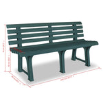 Outdoor Patio Plastic 2/3 Person Garden Bench Chair Outside Benches - Bargainia.com - 