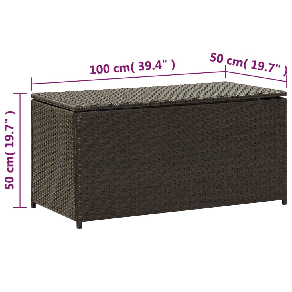 Outdoor Patio Poly Rattan 190L Garden Storage Box Cushion Boxes Cabinet Unit - Bargainia.com - 
