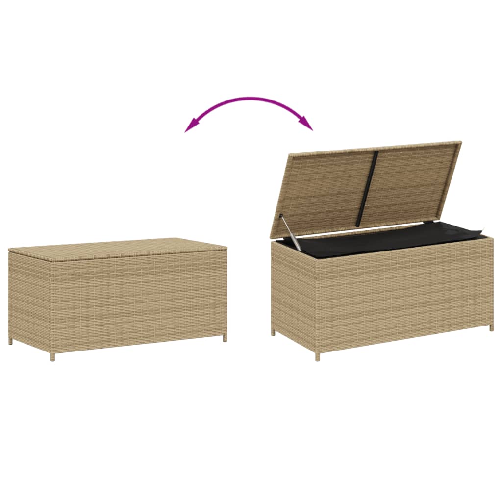 Outdoor Patio Poly Rattan 190L Garden Storage Box Cushion Boxes Cabinet Unit - Bargainia.com - 