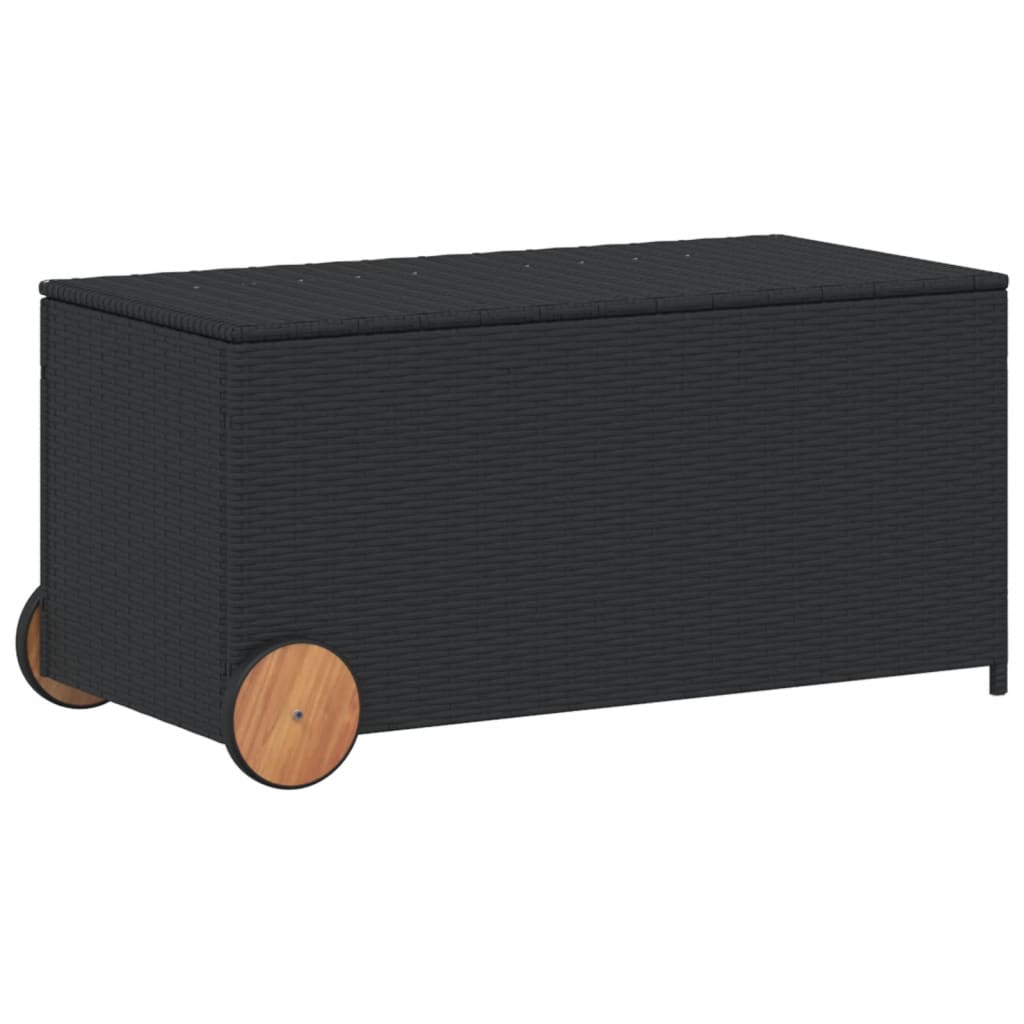 Outdoor Patio Poly Rattan 190L Garden Storage Box With Wheels Cushion Boxes - Bargainia.com - 8721012243668 - 365324
