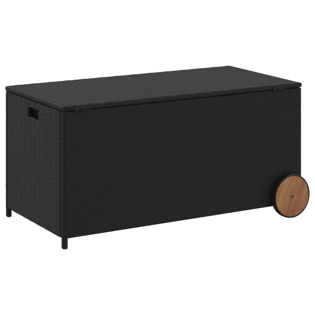 Outdoor Patio Poly Rattan 190L Garden Storage Box With Wheels Cushion Boxes - Bargainia.com - 8721012243668 - 365324