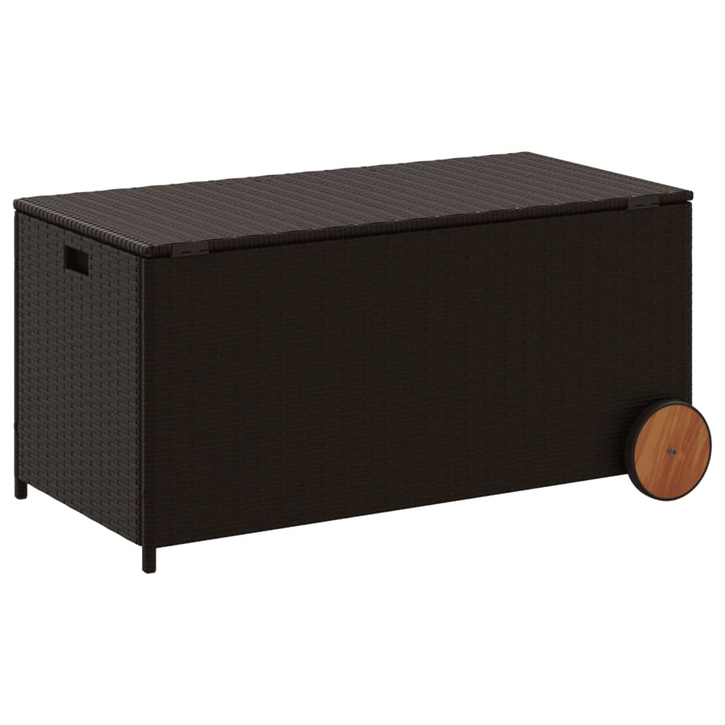 Outdoor Patio Poly Rattan 190L Garden Storage Box With Wheels Cushion Boxes - Bargainia.com - 8721012243675 - 365325