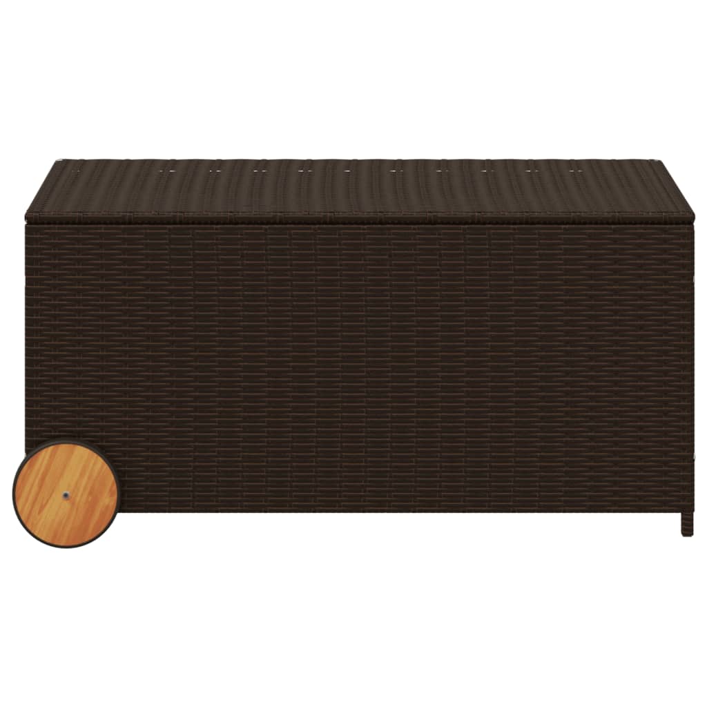 Outdoor Patio Poly Rattan 190L Garden Storage Box With Wheels Cushion Boxes - Bargainia.com - 8721012243675 - 365325