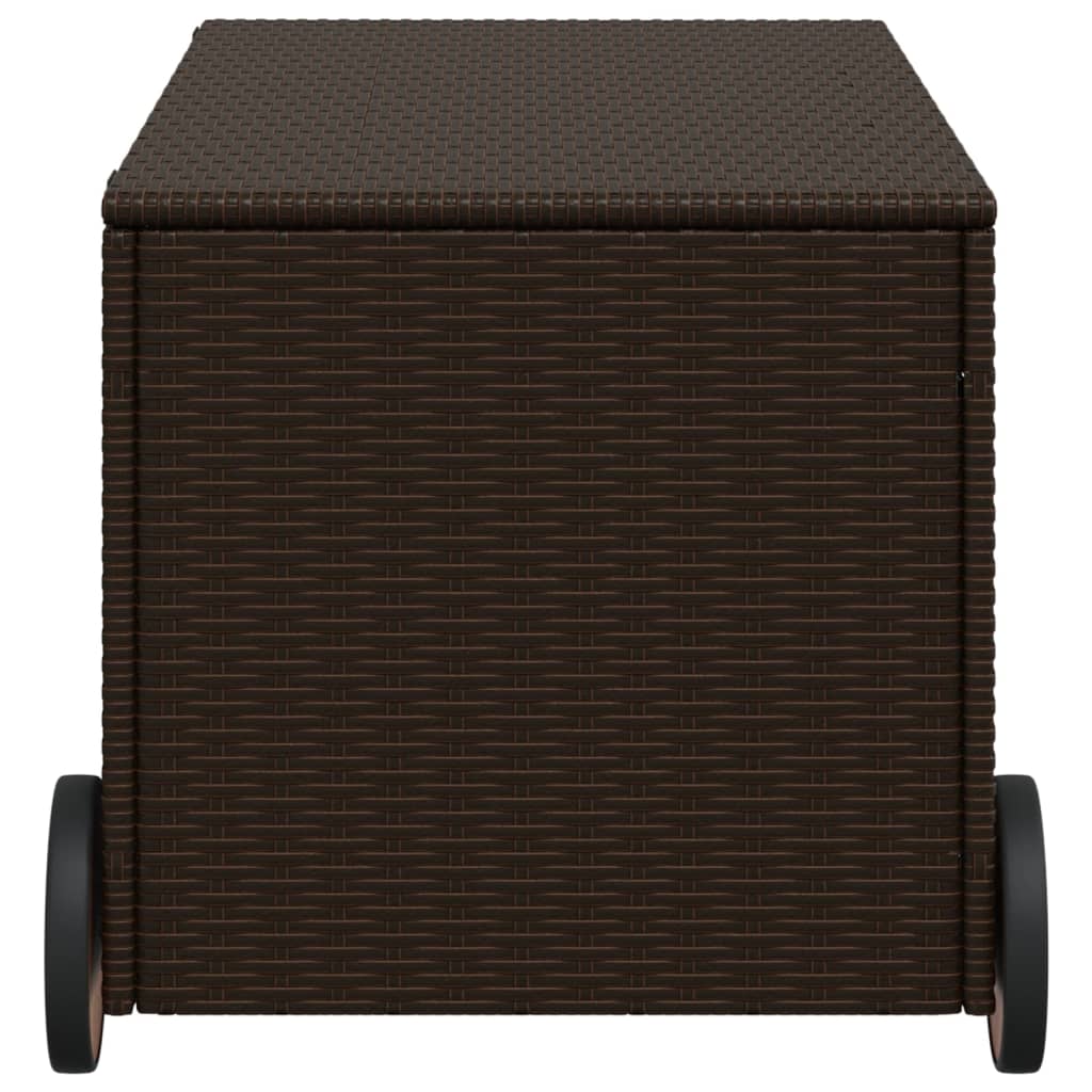Outdoor Patio Poly Rattan 190L Garden Storage Box With Wheels Cushion Boxes - Bargainia.com - 8721012243675 - 365325