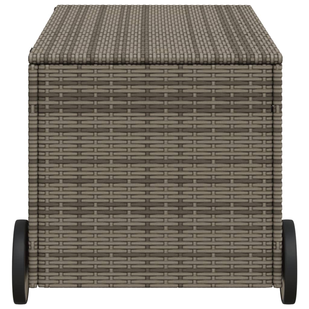 Outdoor Patio Poly Rattan 190L Garden Storage Box With Wheels Cushion Boxes - Bargainia.com - 8721012243682 - 365326