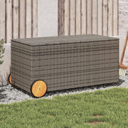 Outdoor Patio Poly Rattan 190L Garden Storage Box With Wheels Cushion Boxes - Bargainia.com - 8721012243682 - 365326