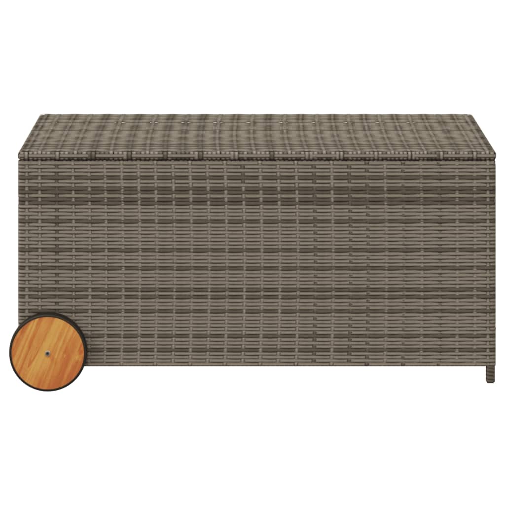 Outdoor Patio Poly Rattan 190L Garden Storage Box With Wheels Cushion Boxes - Bargainia.com - 8721012243682 - 365326