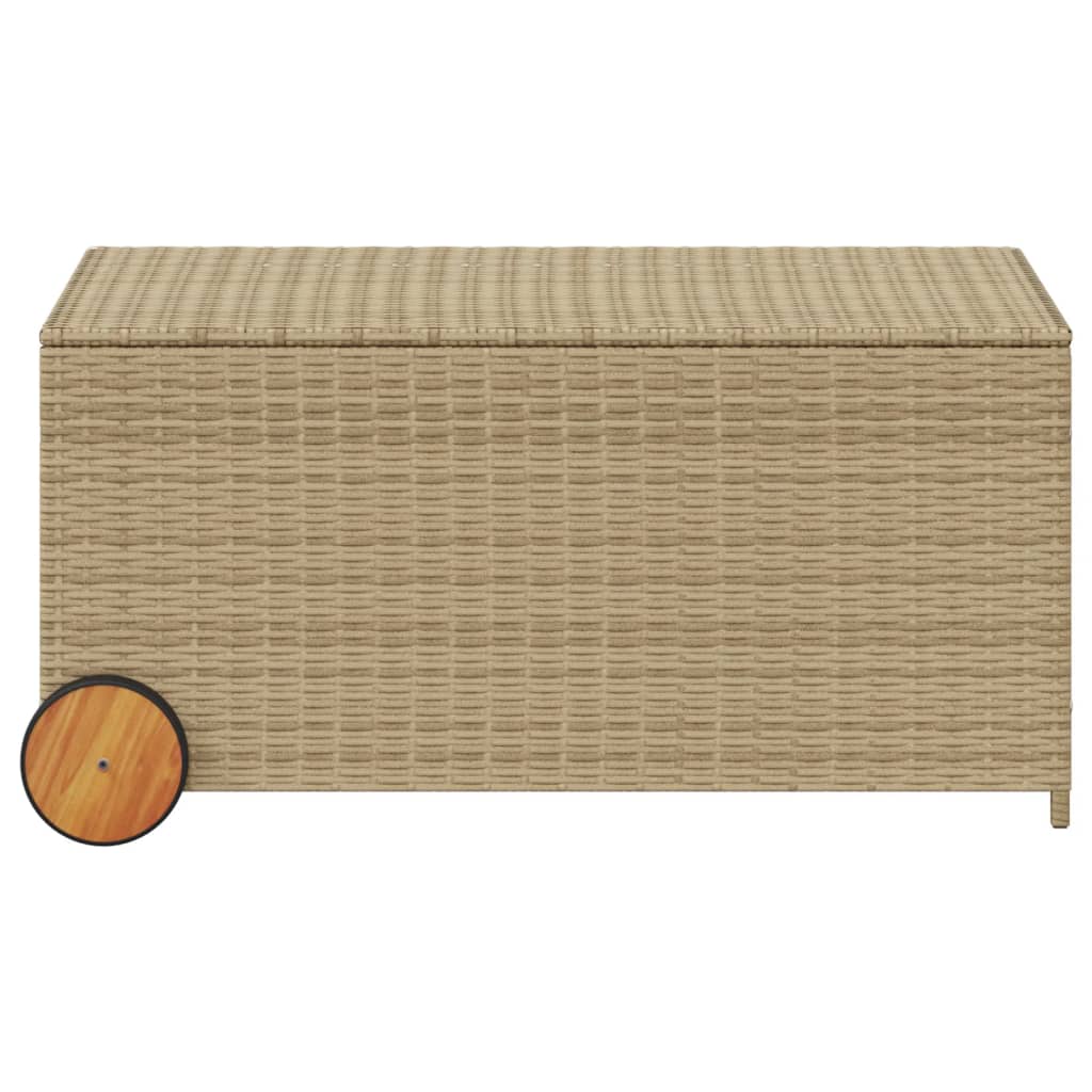 Outdoor Patio Poly Rattan 190L Garden Storage Box With Wheels Cushion Boxes - Bargainia.com - 8721012243699 - 365327