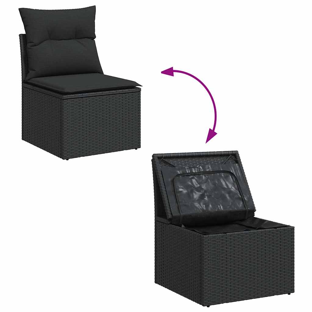Outdoor Patio Poly Rattan 2 Seater Garden Sofa Chair Seat With Cushions & Storage - Bargainia.com - 
