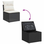 Outdoor Patio Poly Rattan 2 Seater Garden Sofa Chair Seat With Cushions & Storage - Bargainia.com - 