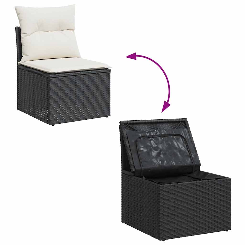Outdoor Patio Poly Rattan 2 Seater Garden Sofa Chair Seat With Cushions & Storage - Bargainia.com - 