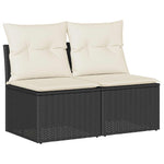 Outdoor Patio Poly Rattan 2 Seater Garden Sofa Chair Seat With Cushions & Storage - Bargainia.com - 