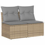Outdoor Patio Poly Rattan 2 Seater Garden Sofa Chair Seat With Cushions & Storage - Bargainia.com - 