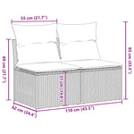 Outdoor Patio Poly Rattan 2 Seater Garden Sofa Chair Seat With Cushions & Storage - Bargainia.com - 
