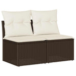 Outdoor Patio Poly Rattan 2 Seater Garden Sofa Chair Seat With Cushions & Storage - Bargainia.com - 