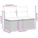 Outdoor Patio Poly Rattan 2 Seater Garden Sofa Chair Seat With Cushions & Storage - Bargainia.com - 