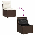Outdoor Patio Poly Rattan 2 Seater Garden Sofa Chair Seat With Cushions & Storage - Bargainia.com - 