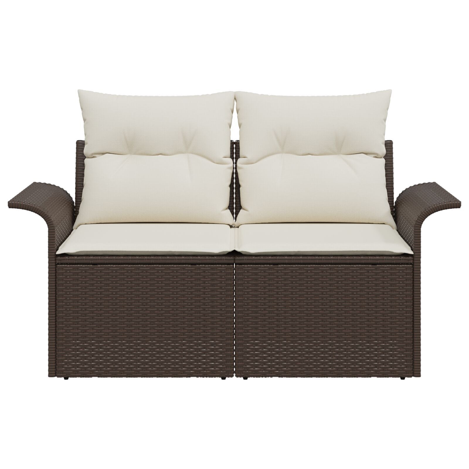 Outdoor Patio Poly Rattan 2 - Seater Garden Sofa With Storage & Cushions Chair - Bargainia.com - 