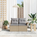 Outdoor Patio Poly Rattan 2 - Seater Garden Sofa With Storage & Cushions Chair - Bargainia.com - 