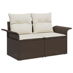 Outdoor Patio Poly Rattan 2 - Seater Garden Sofa With Storage & Cushions Chair - Bargainia.com - 