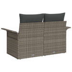 Outdoor Patio Poly Rattan 2 - Seater Garden Sofa With Storage & Cushions Chair - Bargainia.com - 