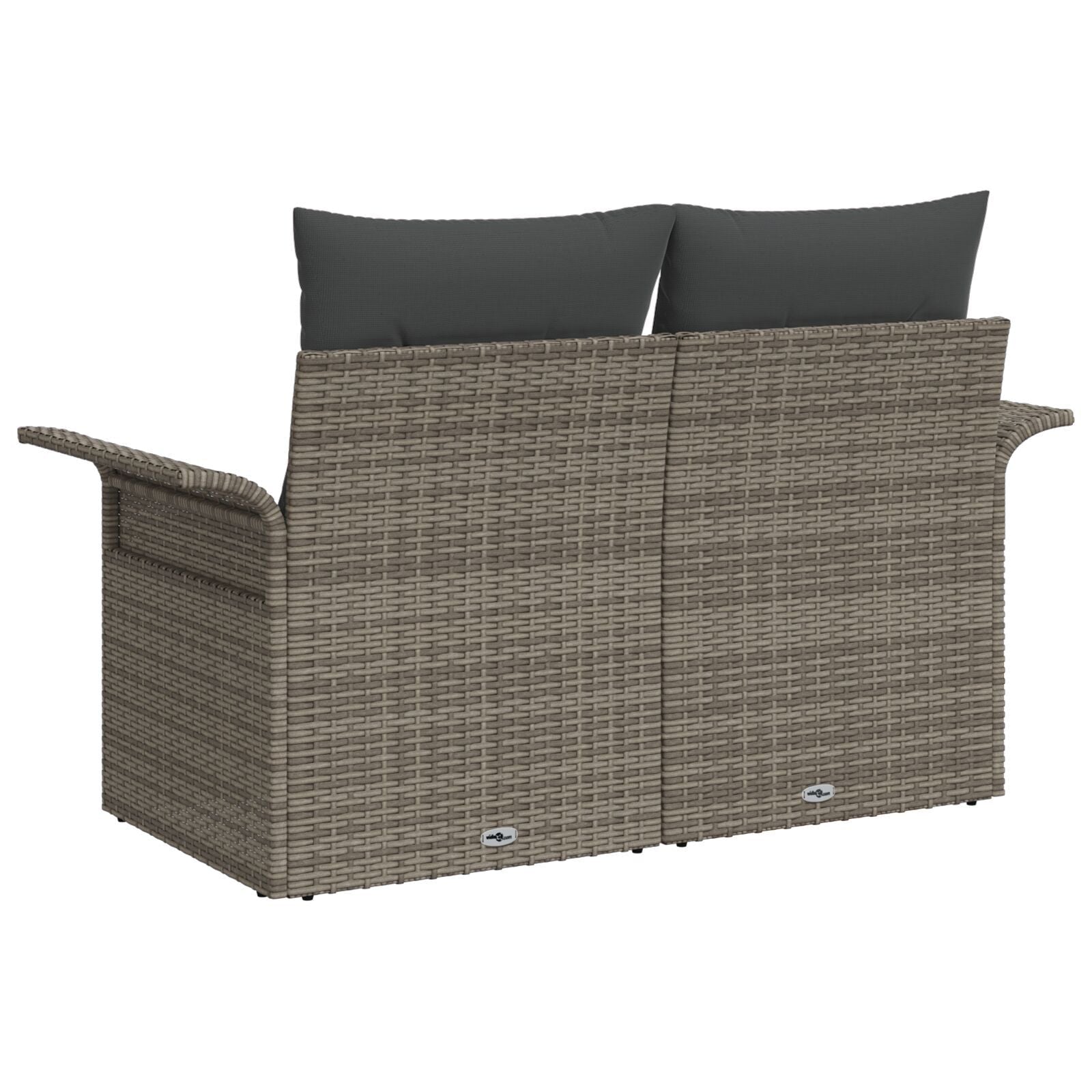 Outdoor Patio Poly Rattan 2 - Seater Garden Sofa With Storage & Cushions Chair - Bargainia.com - 