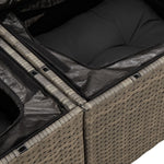 Outdoor Patio Poly Rattan 2 - Seater Garden Sofa With Storage & Cushions Chair - Bargainia.com - 