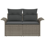 Outdoor Patio Poly Rattan 2 - Seater Garden Sofa With Storage & Cushions Chair - Bargainia.com - 
