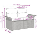 Outdoor Patio Poly Rattan 2 - Seater Garden Sofa With Storage & Cushions Chair - Bargainia.com - 