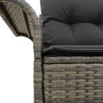 Outdoor Patio Poly Rattan 2 - Seater Garden Sofa With Storage & Cushions Chair - Bargainia.com - 