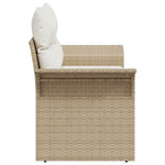 Outdoor Patio Poly Rattan 2 - Seater Garden Sofa With Storage & Cushions Chair - Bargainia.com - 