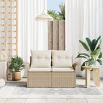 Outdoor Patio Poly Rattan 2 - Seater Garden Sofa With Storage & Cushions Chair - Bargainia.com - 