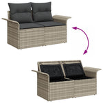 Outdoor Patio Poly Rattan 2 - Seater Garden Sofa With Storage & Cushions Chair - Bargainia.com - 