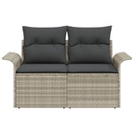 Outdoor Patio Poly Rattan 2 - Seater Garden Sofa With Storage & Cushions Chair - Bargainia.com - 