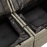 Outdoor Patio Poly Rattan 2 - Seater Garden Sofa With Storage & Cushions Chair - Bargainia.com - 