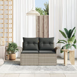 Outdoor Patio Poly Rattan 2 - Seater Garden Sofa With Storage & Cushions Chair - Bargainia.com - 