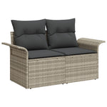 Outdoor Patio Poly Rattan 2 - Seater Garden Sofa With Storage & Cushions Chair - Bargainia.com - 