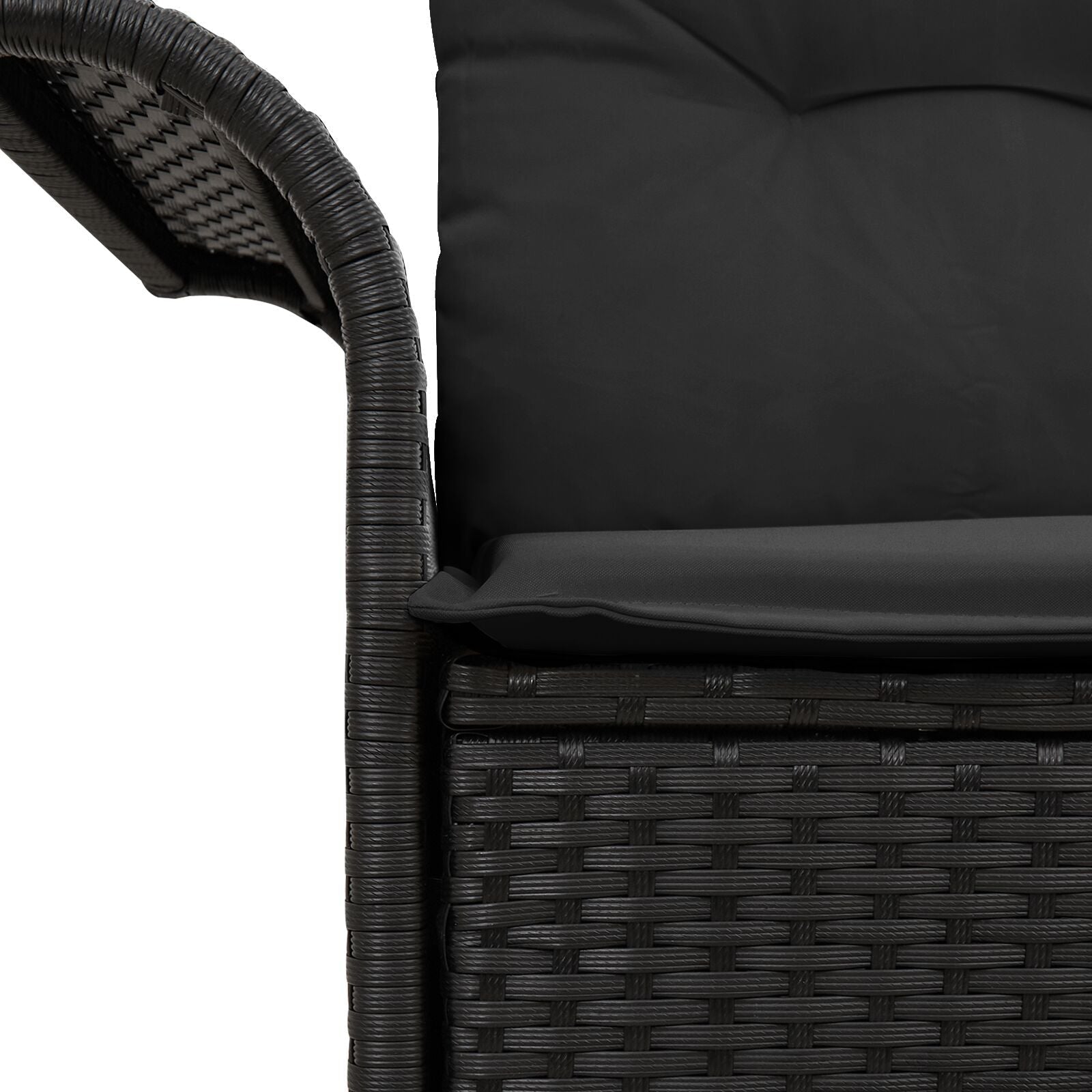 Outdoor Patio Poly Rattan 2 - Seater Garden Sofa With Storage & Cushions Chair - Bargainia.com - 