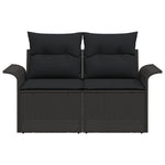 Outdoor Patio Poly Rattan 2 - Seater Garden Sofa With Storage & Cushions Chair - Bargainia.com - 