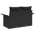 Outdoor Patio Poly Rattan 2 - Seater Garden Sofa With Storage & Cushions Chair - Bargainia.com - 