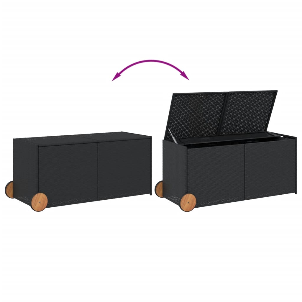 Outdoor Patio Poly Rattan 283L Garden Storage Box With Wheels Cushion Boxes - Bargainia.com - 8721012243583 - 365316