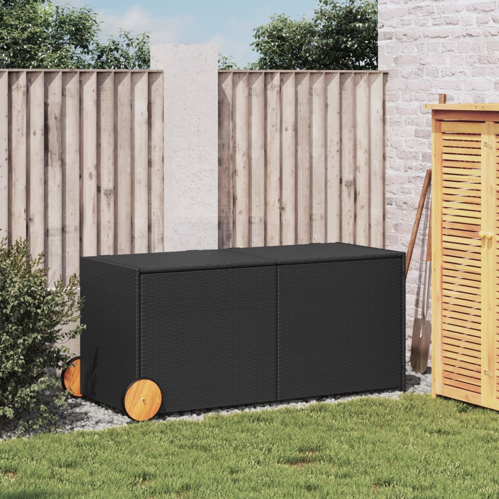 Outdoor Patio Poly Rattan 283L Garden Storage Box With Wheels Cushion Boxes - Bargainia.com - 8721012243583 - 365316
