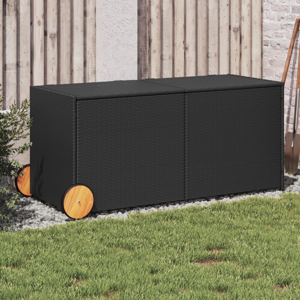 Outdoor Patio Poly Rattan 283L Garden Storage Box With Wheels Cushion Boxes - Bargainia.com - 8721012243583 - 365316