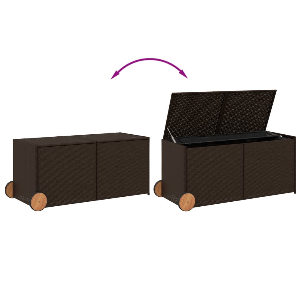 Outdoor Patio Poly Rattan 283L Garden Storage Box With Wheels Cushion Boxes - Bargainia.com - 8721012243590 - 365317