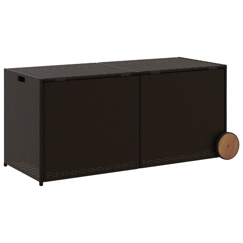 Outdoor Patio Poly Rattan 283L Garden Storage Box With Wheels Cushion Boxes - Bargainia.com - 8721012243590 - 365317