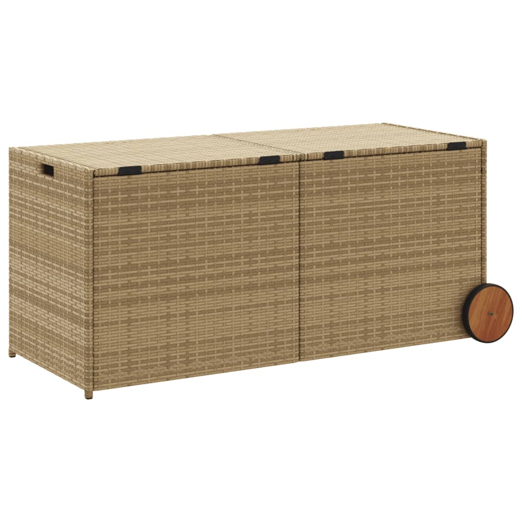 Outdoor Patio Poly Rattan 283L Garden Storage Box With Wheels Cushion Boxes - Bargainia.com - 8721012243613 - 365319